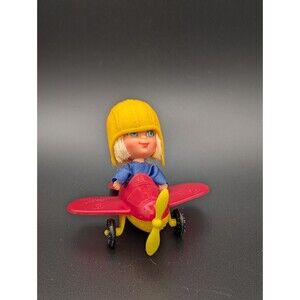 Vintage Mattel Liddle Kiddles WINDY FLIDDLE Doll, Jumpsuit Helmet And Airplane